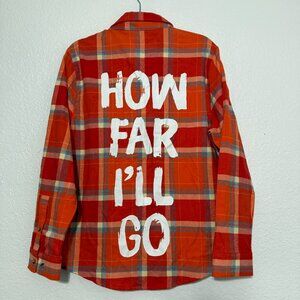 Disney Red and Blue Plaid Button Down Shirt